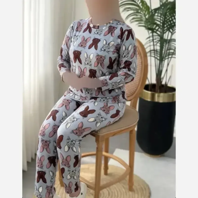 ست مخمل وارداتی خرگوش لباس خواب زنانه نرم و لطیف